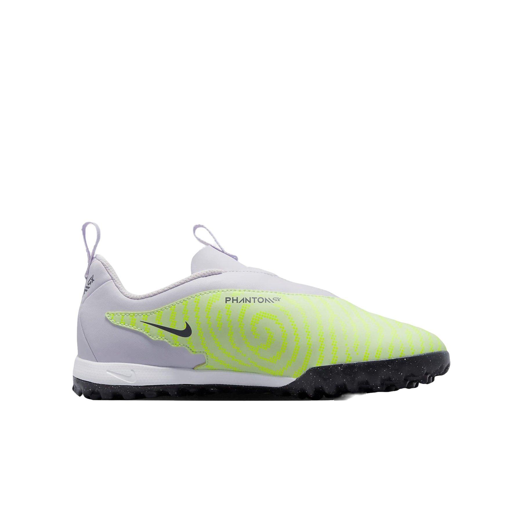 Nike Jr. Phantom GX Academy TF "Barely Volt/Barely Grape/Gridiron" Grade School Kids' Soccer Shoe